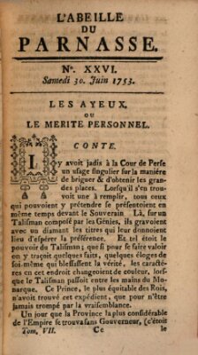 L' Abeille du Parnasse Samstag 30. Juni 1753