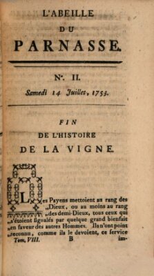 L' Abeille du Parnasse Samstag 14. Juli 1753