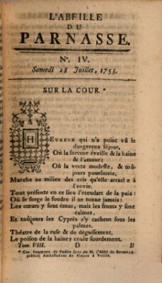 L' Abeille du Parnasse Samstag 28. Juli 1753