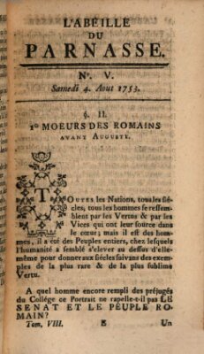 L' Abeille du Parnasse Samstag 4. August 1753