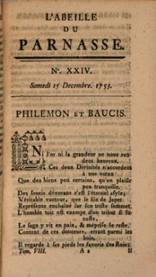 L' Abeille du Parnasse Samstag 15. Dezember 1753