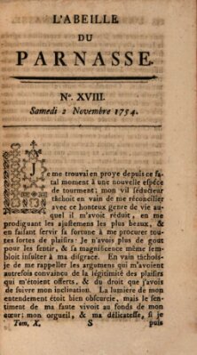 L' Abeille du Parnasse Samstag 2. November 1754