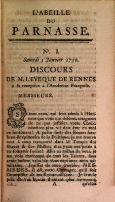 L' Abeille du Parnasse Samstag 3. Januar 1750