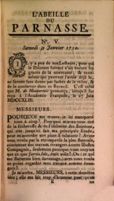 L' Abeille du Parnasse Samstag 31. Januar 1750