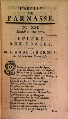 L' Abeille du Parnasse Samstag 23. Mai 1750