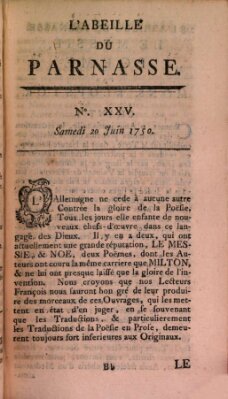 L' Abeille du Parnasse Samstag 20. Juni 1750