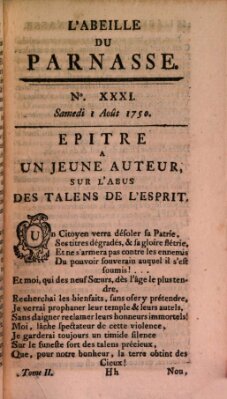 L' Abeille du Parnasse Saturday 1. August 1750