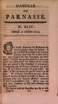 L' Abeille du Parnasse Samstag 31. Oktober 1750