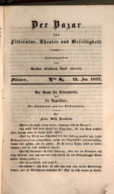 Der Bazar für Kunst, Literatur, Theater und Geselligkeit Freitag 13. Januar 1837