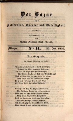 Der Bazar für Kunst, Literatur, Theater und Geselligkeit Montag 23. Januar 1837