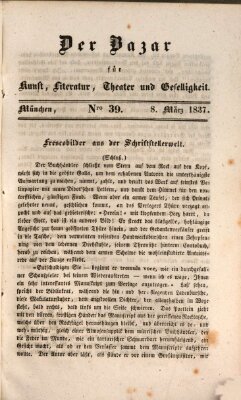 Der Bazar für Kunst, Literatur, Theater und Geselligkeit Mittwoch 8. März 1837