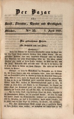 Der Bazar für Kunst, Literatur, Theater und Geselligkeit Freitag 7. April 1837