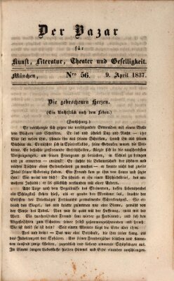 Der Bazar für Kunst, Literatur, Theater und Geselligkeit Sonntag 9. April 1837