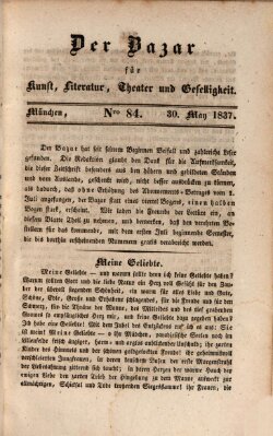 Der Bazar für Kunst, Literatur, Theater und Geselligkeit Dienstag 30. Mai 1837