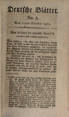 Deutsche Blätter Sonntag 17. Oktober 1813