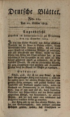 Deutsche Blätter Donnerstag 21. Oktober 1813