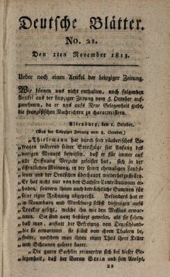 Deutsche Blätter Montag 1. November 1813