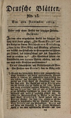 Deutsche Blätter Mittwoch 3. November 1813