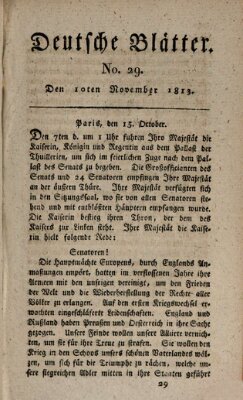 Deutsche Blätter Mittwoch 10. November 1813