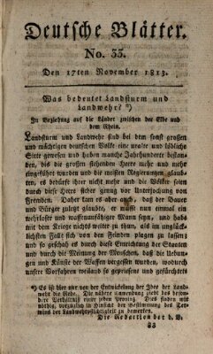 Deutsche Blätter Mittwoch 17. November 1813