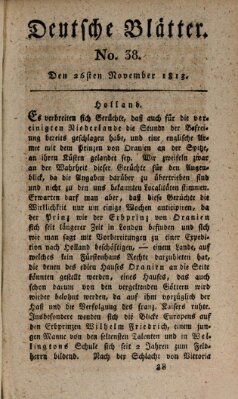 Deutsche Blätter Donnerstag 25. November 1813