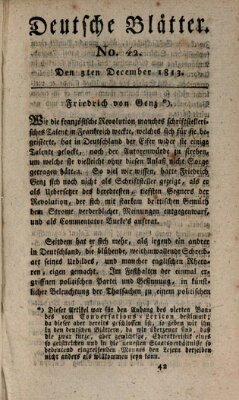 Deutsche Blätter Freitag 3. Dezember 1813