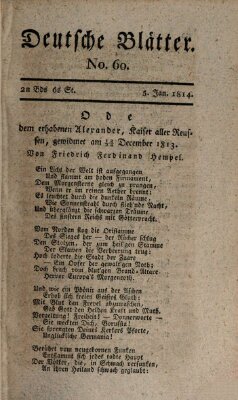 Deutsche Blätter Mittwoch 5. Januar 1814