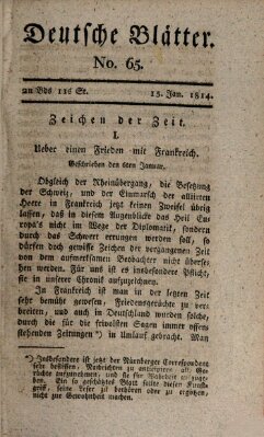 Deutsche Blätter Samstag 15. Januar 1814