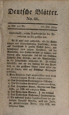 Deutsche Blätter Montag 17. Januar 1814