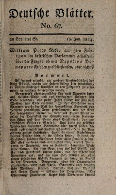 Deutsche Blätter Mittwoch 19. Januar 1814