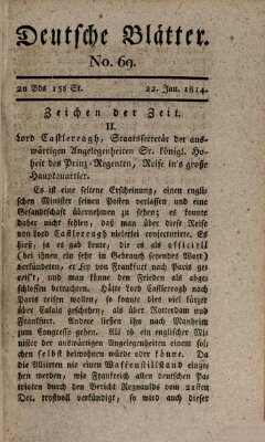 Deutsche Blätter Samstag 22. Januar 1814