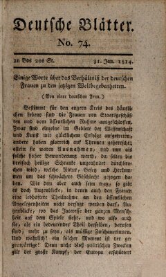 Deutsche Blätter Montag 31. Januar 1814