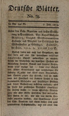 Deutsche Blätter Montag 7. Februar 1814