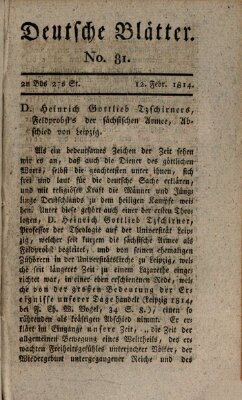 Deutsche Blätter Samstag 12. Februar 1814