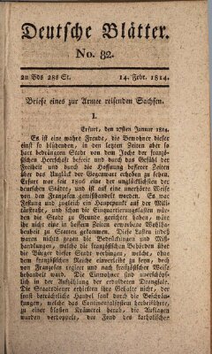 Deutsche Blätter Montag 14. Februar 1814