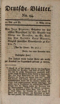 Deutsche Blätter Montag 7. März 1814