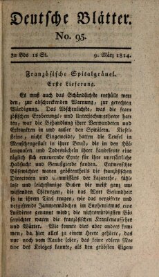 Deutsche Blätter Mittwoch 9. März 1814