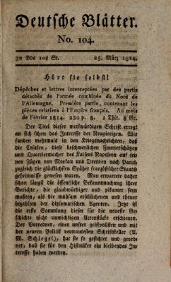 Deutsche Blätter Freitag 25. März 1814