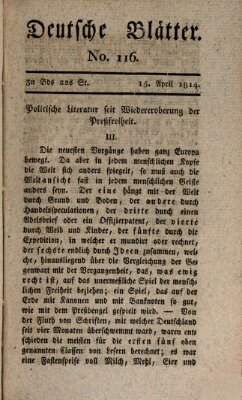 Deutsche Blätter Freitag 15. April 1814