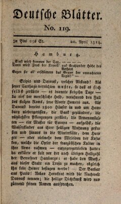 Deutsche Blätter Mittwoch 20. April 1814