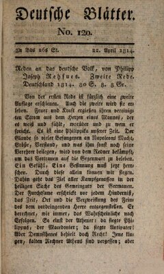 Deutsche Blätter Freitag 22. April 1814