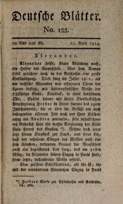 Deutsche Blätter Montag 25. April 1814