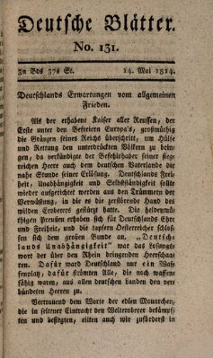 Deutsche Blätter Samstag 14. Mai 1814