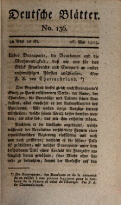 Deutsche Blätter Donnerstag 26. Mai 1814