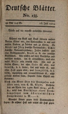 Deutsche Blätter Samstag 16. Juli 1814