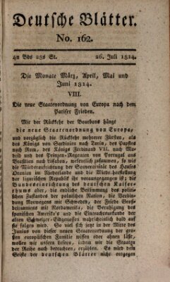 Deutsche Blätter Dienstag 26. Juli 1814