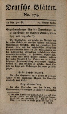 Deutsche Blätter Dienstag 23. August 1814