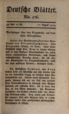 Deutsche Blätter Samstag 27. August 1814