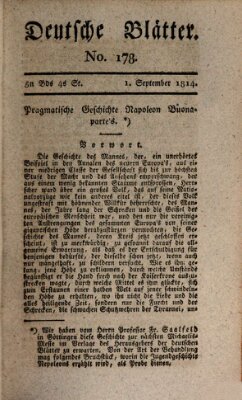 Deutsche Blätter Donnerstag 1. September 1814