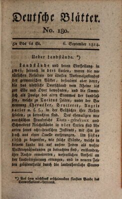 Deutsche Blätter Dienstag 6. September 1814